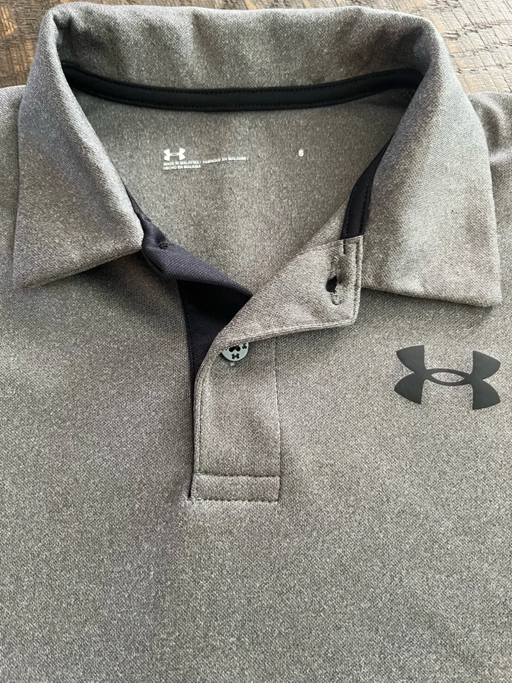Lot of Two Under Armour Tops-Gray Long-Sleeve Top/Gray Polo